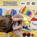 Stoie's Kids Musical Instruments Set 15 pcs for Toddler Ages 3-5 - Baby Wooden Percussion Musical Toys for Little Boys & Girls 9-12 Years Old- with Xylophone and Maracas - to Play in First Mini Band