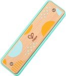 Hape Blues Harmonica | 10 Hole Wooden Musical Instrument Toy for Kids, Blue-Green (E8916)