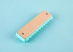 Hape Blues Harmonica | 10 Hole Wooden Musical Instrument Toy for Kids, Blue-Green (E8916)