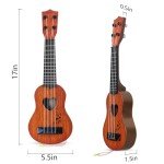Kids Guitar Musical Toy Ukulele Classical Instrument(Brown), Wooden Play Guitar for Kids Aged 3 4 5 6 7 8 Year Old