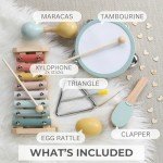 Fun Musical Instruments for Toddlers - The Perfect Wooden Instruments for Little Ones to Explore Sounds Through Play - Great Montessori Toy Gift for Babies, Toddlers 1-3, and Kids - Incl. Xylophone
