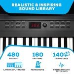 Alesis 88 Key Keyboard Piano with 480 Sounds, Speakers, USB MIDI, Carry-Bag, Stand, Headphones, Pedal and Piano Lessons for Beginners