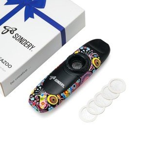 Sondery Professional Kazoo Wind Instrument with 5 Membranes, Lanyard and Pouch