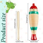 2 Pieces Colorful Fish Shaped Guiro Instrument Latin Percussion Musical Wooden Frog Instrument Musical Percussion for Adults Kids with Rhythm Sticks