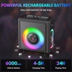 Karaoke Machine with 2 Wireless Microphones, Portable Bluetooth 5.3 Karaoke Speaker with Upgraded Subwoofer for Adults, PA System with Echo Adjustment, Support TWS/TF Card/USB/AUX/Live