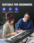 Donner 61 Key Keyboard Piano, Electric Piano Keyboard Kit with 249 Voices, 249 Rhythms - Includes Piano Stand, Stool, Microphone, Gift for Beginners, Black (DEK-610S)