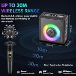Karaoke Machine with 2 Wireless Microphones, Portable Bluetooth 5.3 Karaoke Speaker with Upgraded Subwoofer for Adults, PA System with Echo Adjustment, Support TWS/TF Card/USB/AUX/Live