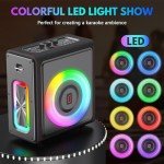 Karaoke Machine with 2 Wireless Microphones, Portable Bluetooth 5.3 Karaoke Speaker with Upgraded Subwoofer for Adults, PA System with Echo Adjustment, Support TWS/TF Card/USB/AUX/Live