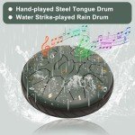 JYTMUS Steel Tongue Drum 11 Notes 6 Inches Rain Drum for Outside with Drum Bag, Music Book, Drum Mallets, Mallet Holder, Finger Picks and Stickers, Steel Drum for Yoga, Meditation, Prenatal Education