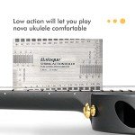 Enya Concert Ukulele Nova U 23’’ Carbon Fiber Travel Ukulele with Beginner Kit includes online lessons, case, strap, capo and strings (Black)