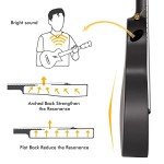 Enya Concert Ukulele Nova U 23’’ Carbon Fiber Travel Ukulele with Beginner Kit includes online lessons, case, strap, capo and strings (Black)