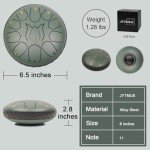JYTMUS Steel Tongue Drum 11 Notes 6 Inches Rain Drum for Outside with Drum Bag, Music Book, Drum Mallets, Mallet Holder, Finger Picks and Stickers, Steel Drum for Yoga, Meditation, Prenatal Education