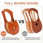 7 String Lyre Harp, AKLOT 7 Metal Strings Lye Harp Bone Saddle Mahogany with Tuning Wrench and Black Gig Bag
