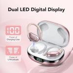 CASCHO Wireless Earbuds, Bluetooth 5.3 Headphones, 60Hrs Playback HD Stereo Audio LED Display, Over-Ear IPX7 Waterproof Earphones with Earhooks, Built-in Mic, Type-C, for Sports (Rose Gold) by CASCHO