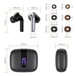TAGRY Bluetooth Headphones True Wireless Earbuds 60H Playback LED Power Display Earphones with Wireless Charging Case IPX5 Waterproof in-Ear Earbuds with Mic for TV Smart Phone Computer Laptop Sports from TAGRY