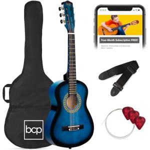 30in Kids Classical Acoustic Guitar Beginner Set - Blue