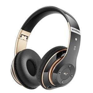 Kids' Bluetooth Over-Ear Headphones in Black & Gold