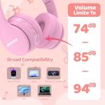 Kids Bluetooth Headphones with Volume Limit and 60H Playtime
