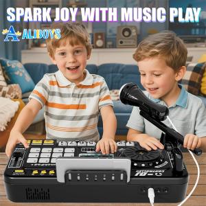 Kid DJ Mixer and Microphone with Piano Keyboard