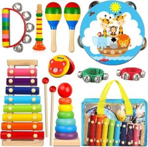 LOOIKOOS Wooden Percussion Instruments for Kids
