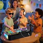 Kid DJ Mixer and Microphone with Piano Keyboard