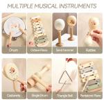 Colorful Wooden Xylophone Drum Toy for Kids