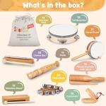 Wooden Tambourine Musical Instrument for Kids