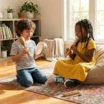 Wooden Tambourine Musical Instrument for Kids