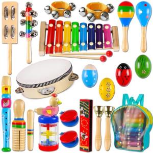 LOOIKOOS Wooden Percussion Toys for Toddlers