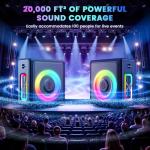 Portable Karaoke Machine with 2 Microphones and Lights