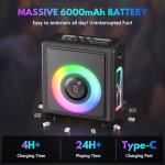 Portable Karaoke Machine with 2 Microphones and Lights