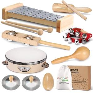 LOOIKOOS Toddler Natural Wooden Music Set