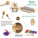 LOOIKOOS Toddler Natural Wooden Music Set