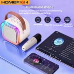 Bluetooth Karaoke Machine with Wireless Microphones for Kids