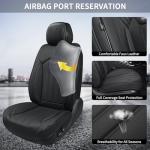 Universal Black Leather Front Seat Covers - 2 Pack