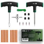 Tire Repair Kit with Valve Tool & Rubber Plugs