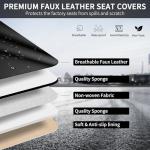 Universal Black Leather Front Seat Covers - 2 Pack