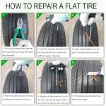 Tire Repair Kit with Valve Tool & Rubber Plugs