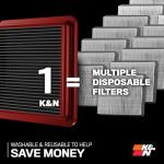K&N Washable Lifetime Air Filter for Toyota V6