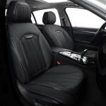 Universal Black Leather Front Seat Covers - 2 Pack