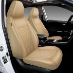 Luxury Faux Leather Car Seat Covers - Beige Set