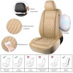Luxury Faux Leather Car Seat Covers - Beige Set