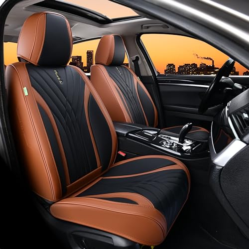 FLORICH Black and Brown Car Seat Covers Set