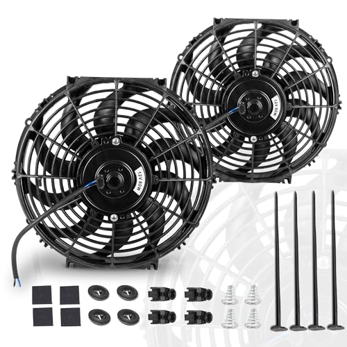 12" Black Universal Slim Electric Radiator Fan