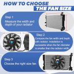 12" Black Universal Slim Electric Radiator Fan