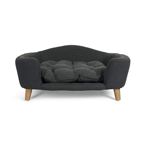 Samuel Small Plush Pet Bed - Dark Gray