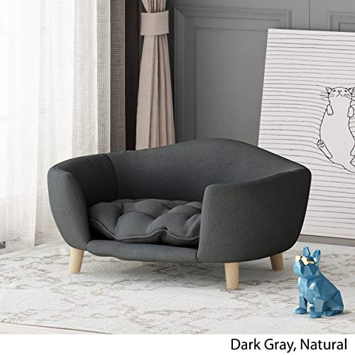 Samuel Small Plush Pet Bed - Dark Gray