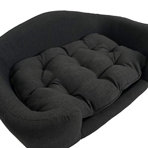 Samuel Small Plush Pet Bed - Dark Gray