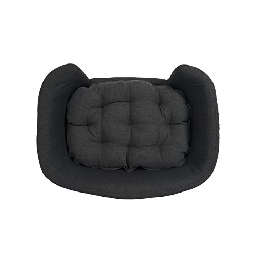 Samuel Small Plush Pet Bed - Dark Gray