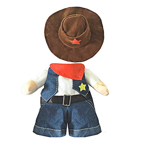 NACOCO Cowboy Dog Costume with Hat Dog Clothes Halloween Costumes for Cat and Small Dog (Medium) from NACOCO